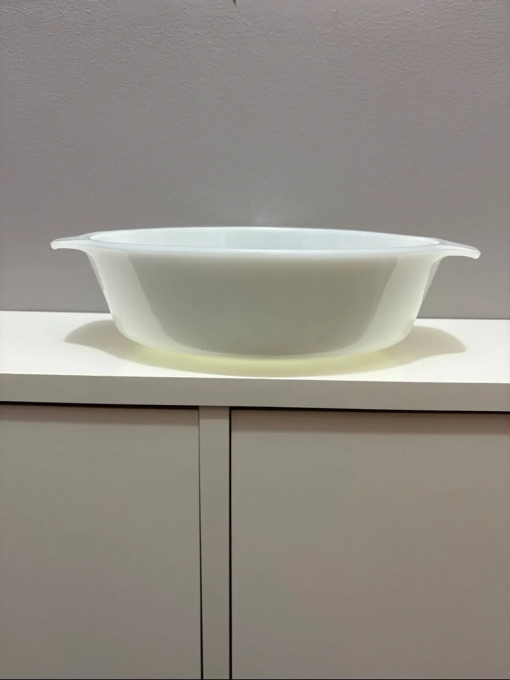 LAST CHANCE Anchor Hocking Fire King VTG Milk Glass Casserole Dish Meadow Green